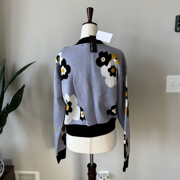 NWT! Lea & Viola 60s Floral Dropped Shoulder V-Neck Cardigan - Picture 7 of 8